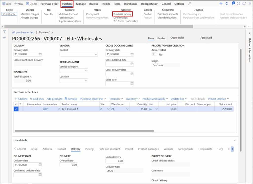 How To Process a Purchase Order D365 Finance and Operations Dynamics