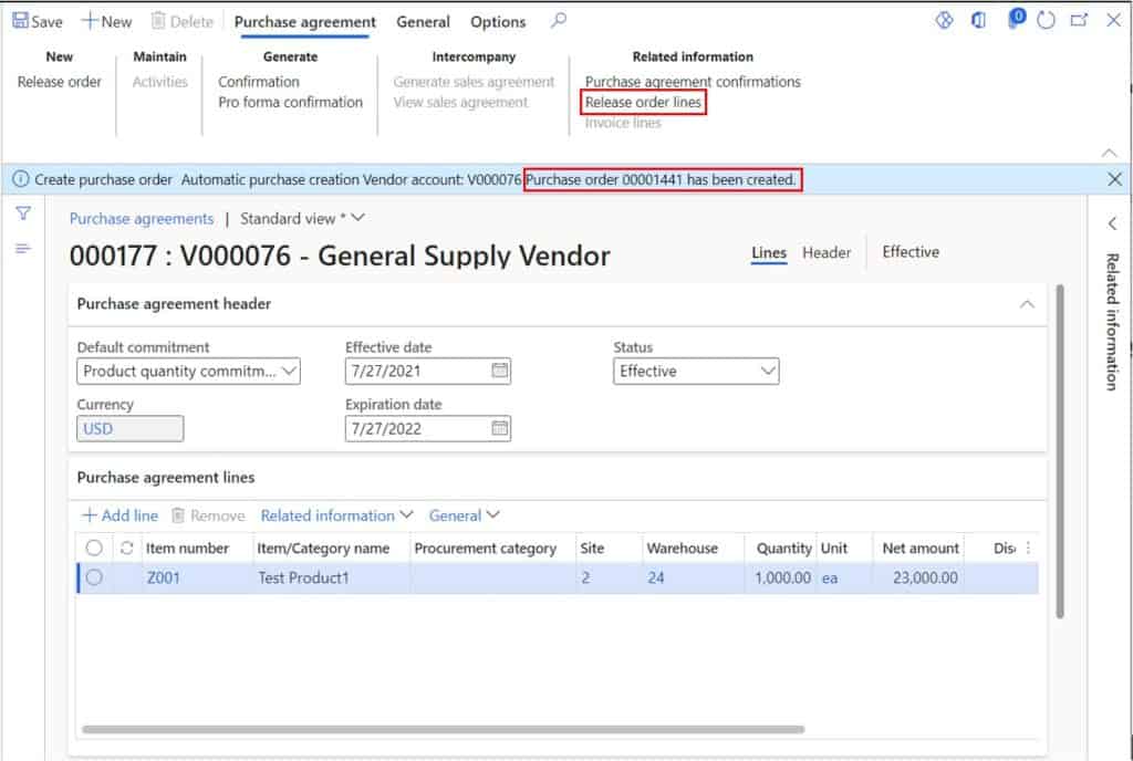 Purchase Agreements Explained Dynamics 365 Finance and Operations
