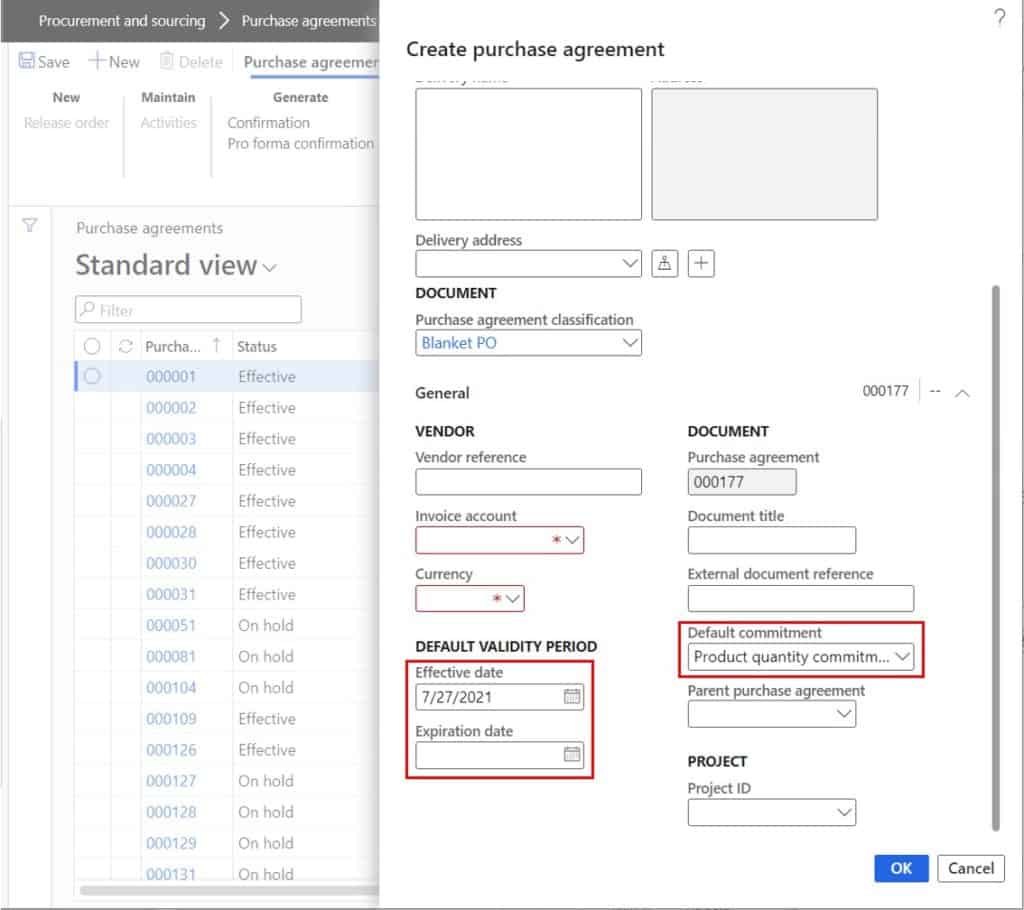 Purchase Agreements Explained Dynamics 365 Finance and Operations