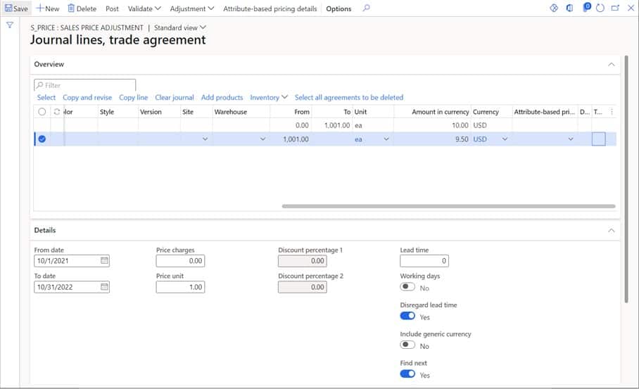 Trade Agreements Explained Dynamics 365 Finance and Operations