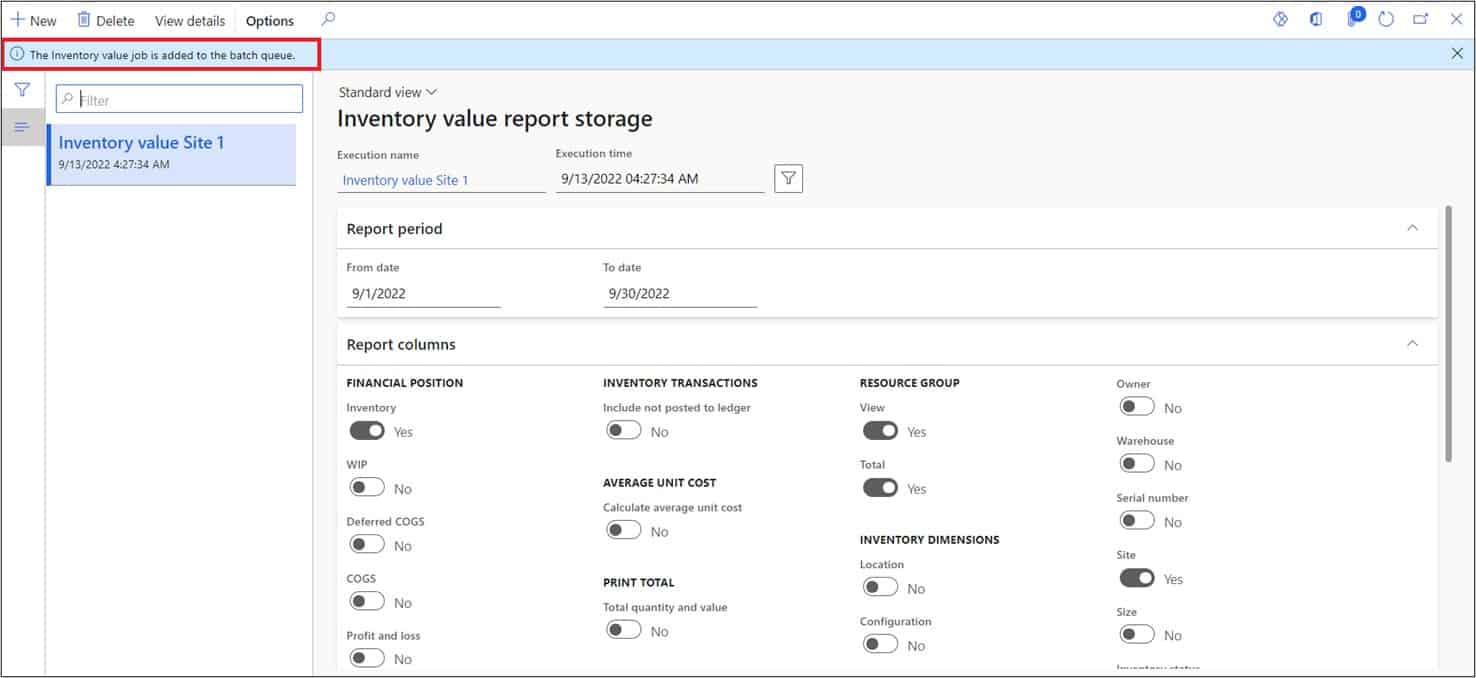 Inventory Value Report D365 Finance and Operations Dynamics Tips
