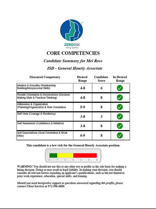 General Hourly Associate Sample Dynamic WorkSystems