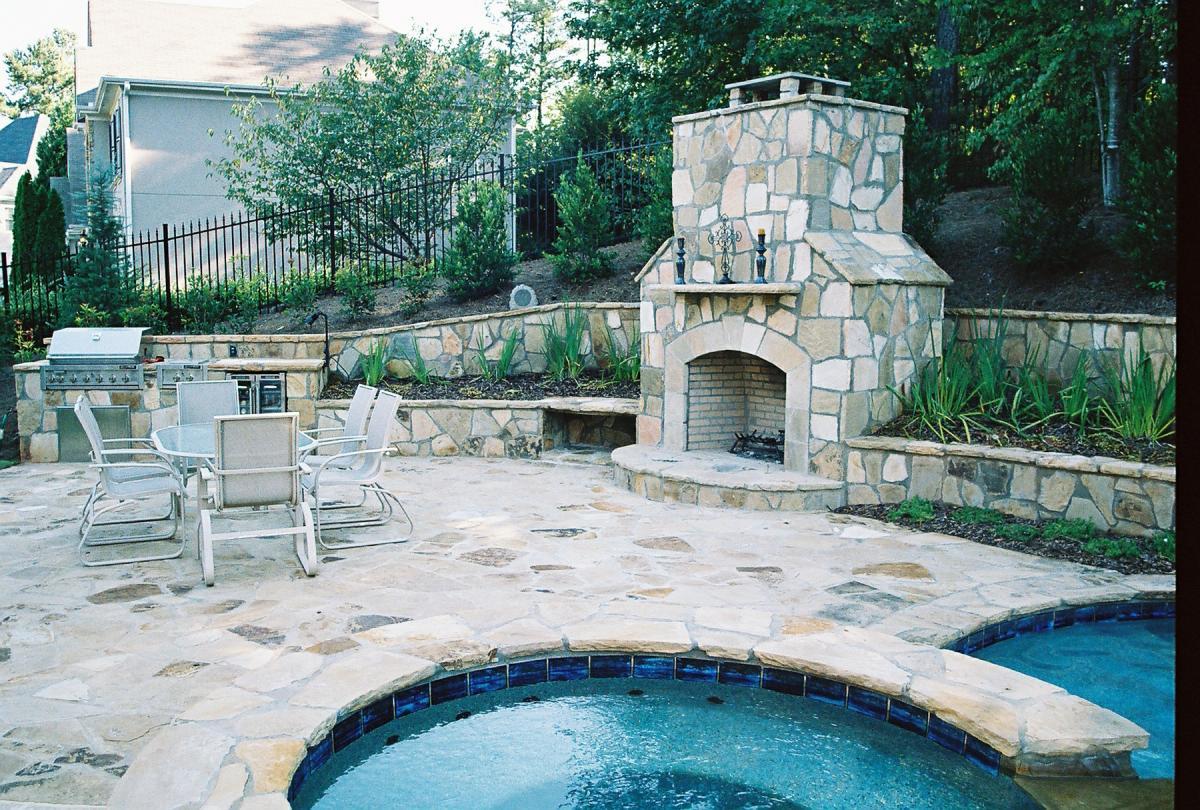 Outdoor Fireplae or Fire Pit Brown's Pools & Spas Inc. Atlanta