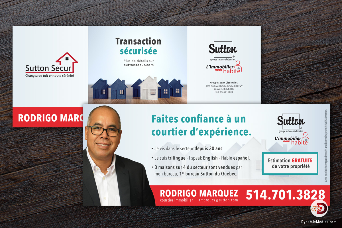 Publicité courtier immobilier + Page Facebook Dynamix Medias