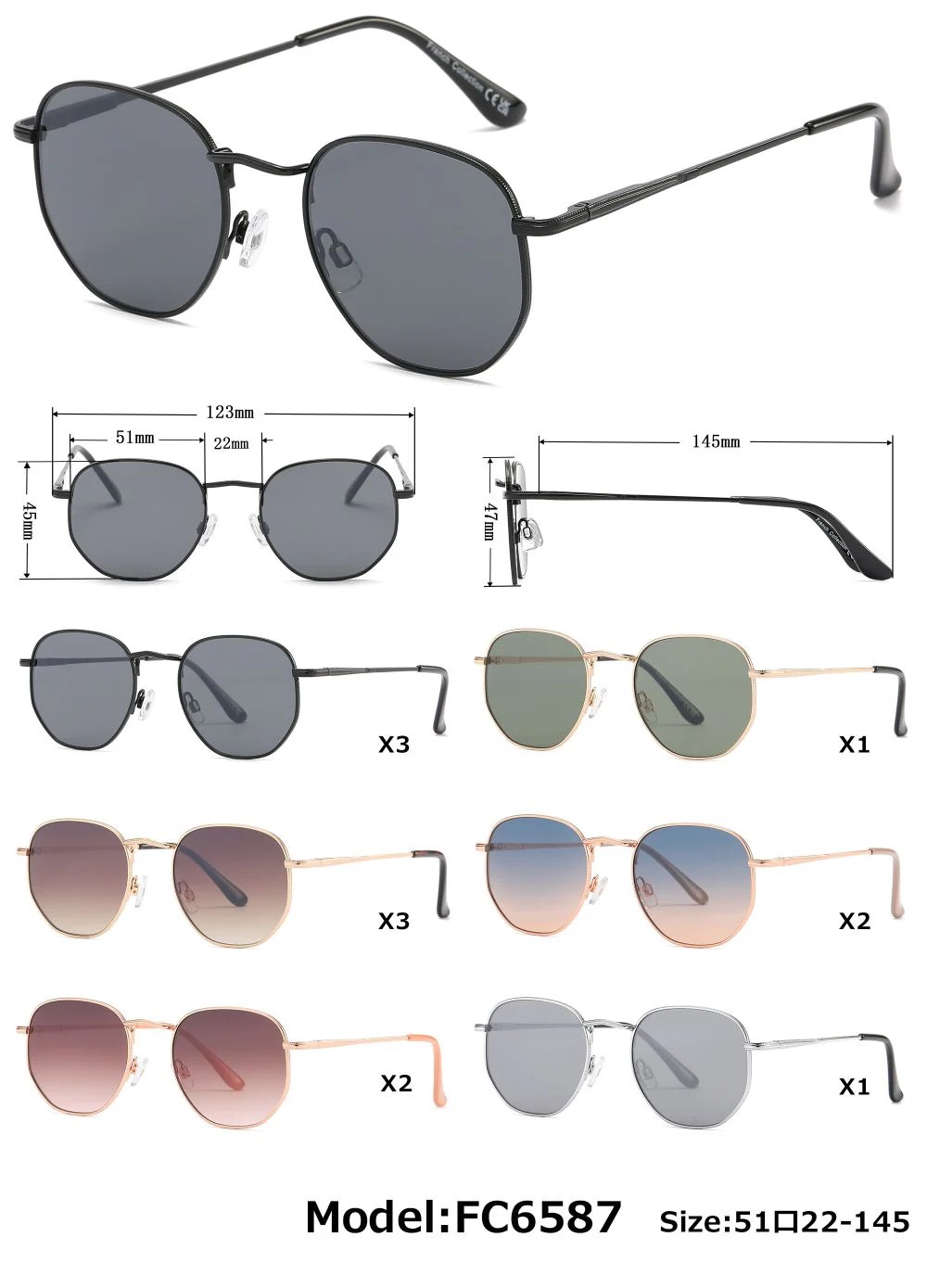 Wholesale Round Sunglasses Dynasol Eyewear