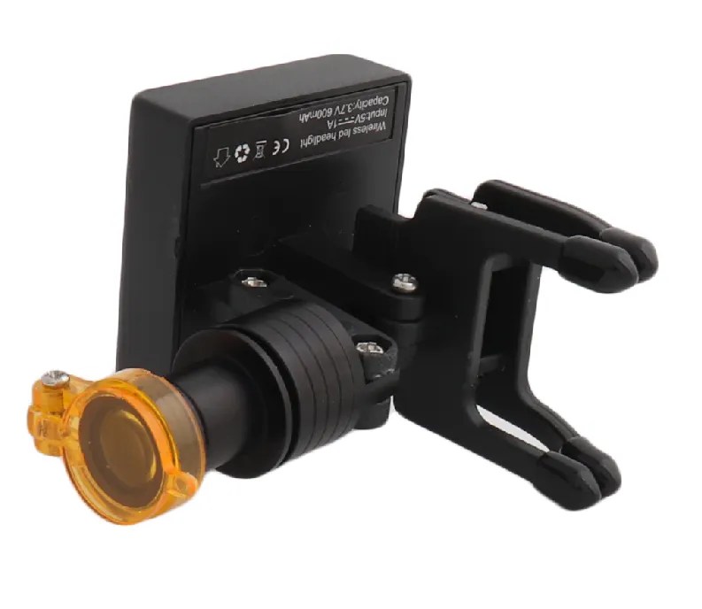ClipOn LED Headlight for dental loupe Use it on ANY eyewear.