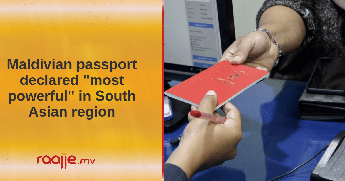 Maldivian passport declared "most powerful" in South Asian region