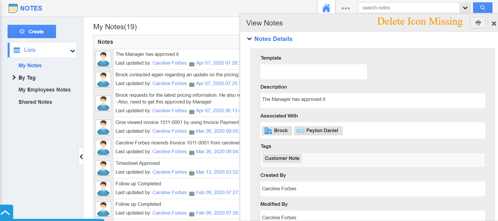 How to Delete a Note? Apptivo FAQ
