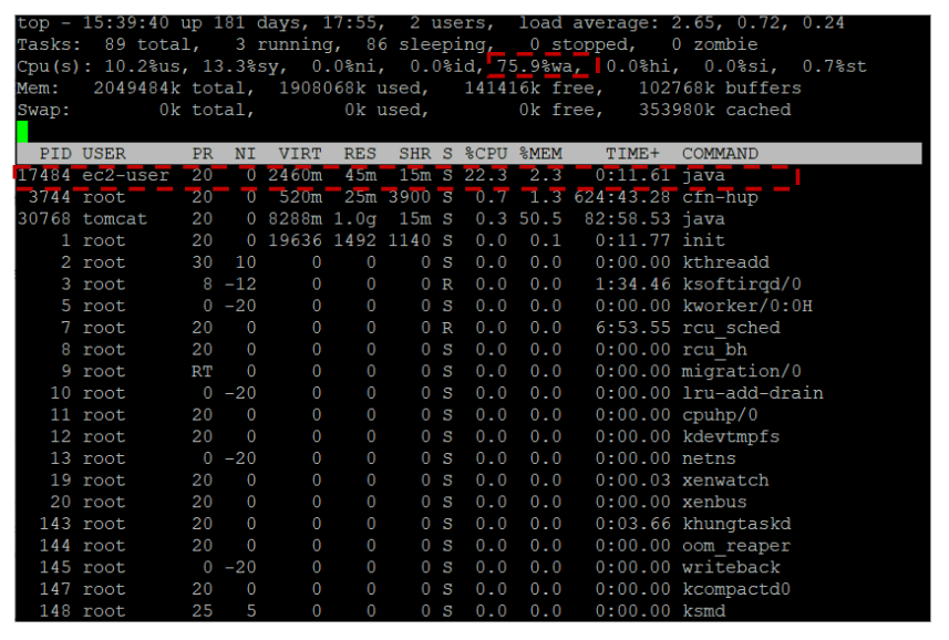 I/O Waiting CPU Time ‘wa’ in Top DZone