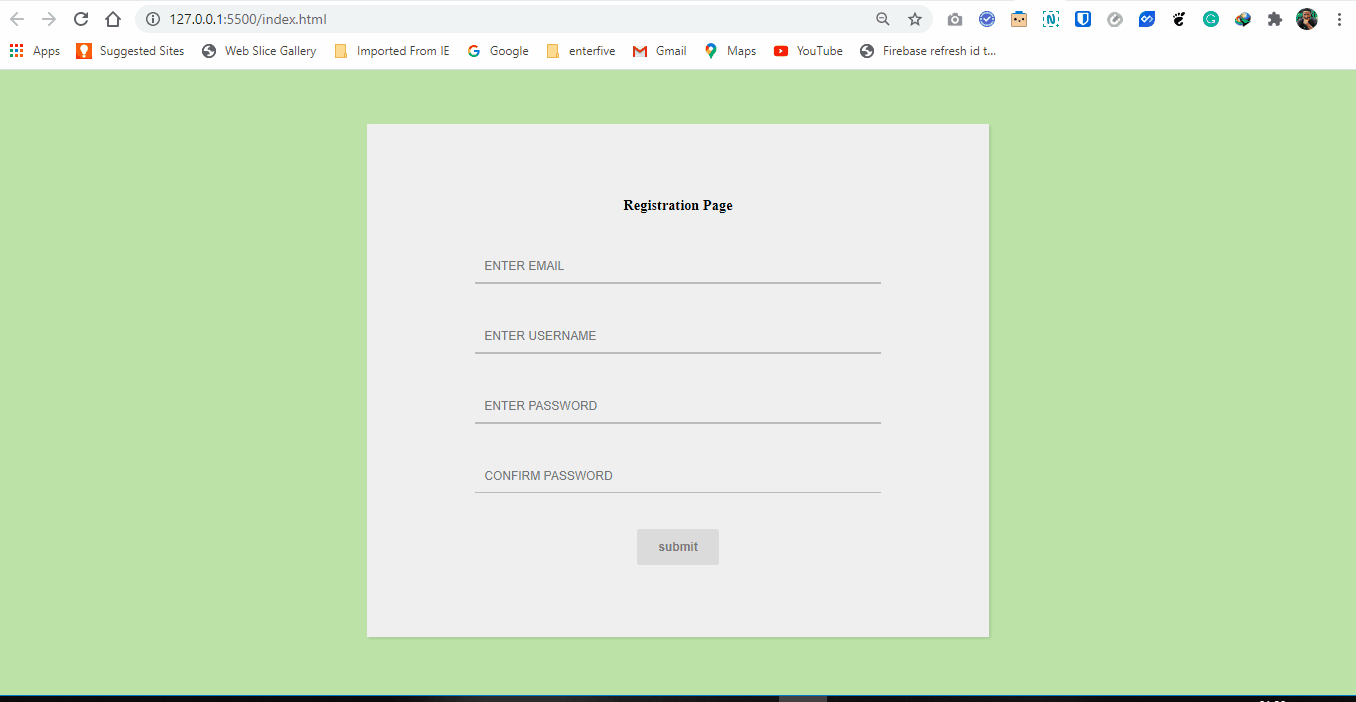 Registration Form with HTML and CSS