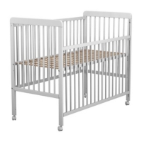 Lit bois un coté coulissant blanc 60 x 120 cm Maison et
