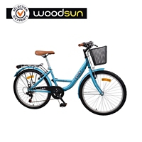 Vélo 24" fille City bleu WOODSUN Maison et Loisirs E