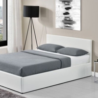 Cadre de lit avec sommier relevable et tête de lit en PU