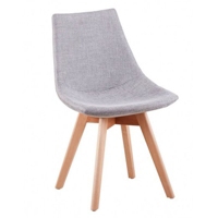 Lot de 2 chaises scandinaves en tissu chiné et bois massif
