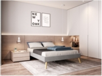 Cadre de lit EMMA avec sommier à lattes 160 x 200 cm gris