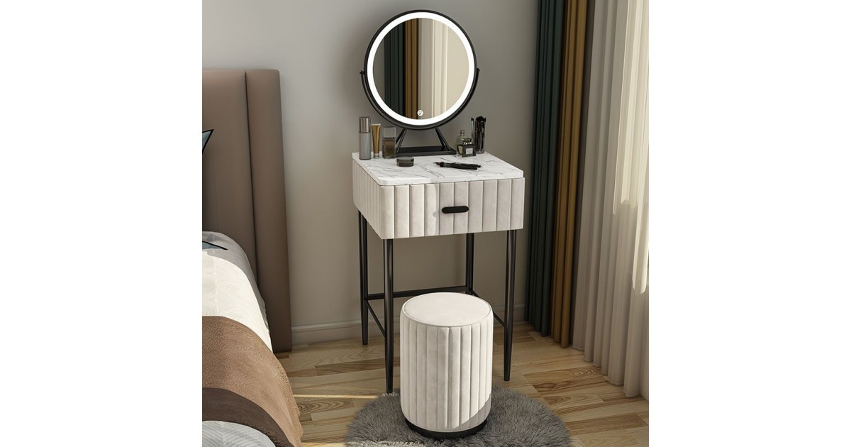 Компактный туалетный столик шириной 40/50/60 см на черных