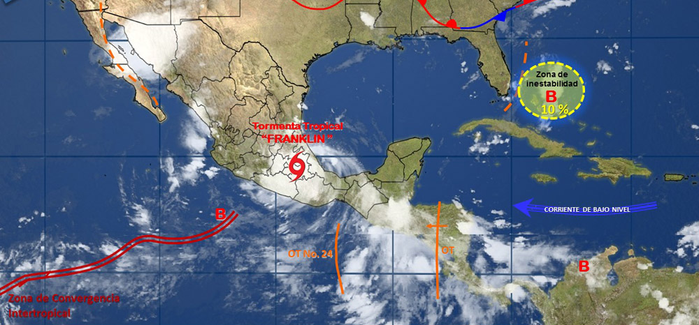 Pronóstico del clima en México para jueves 10 de agosto del 2017 e