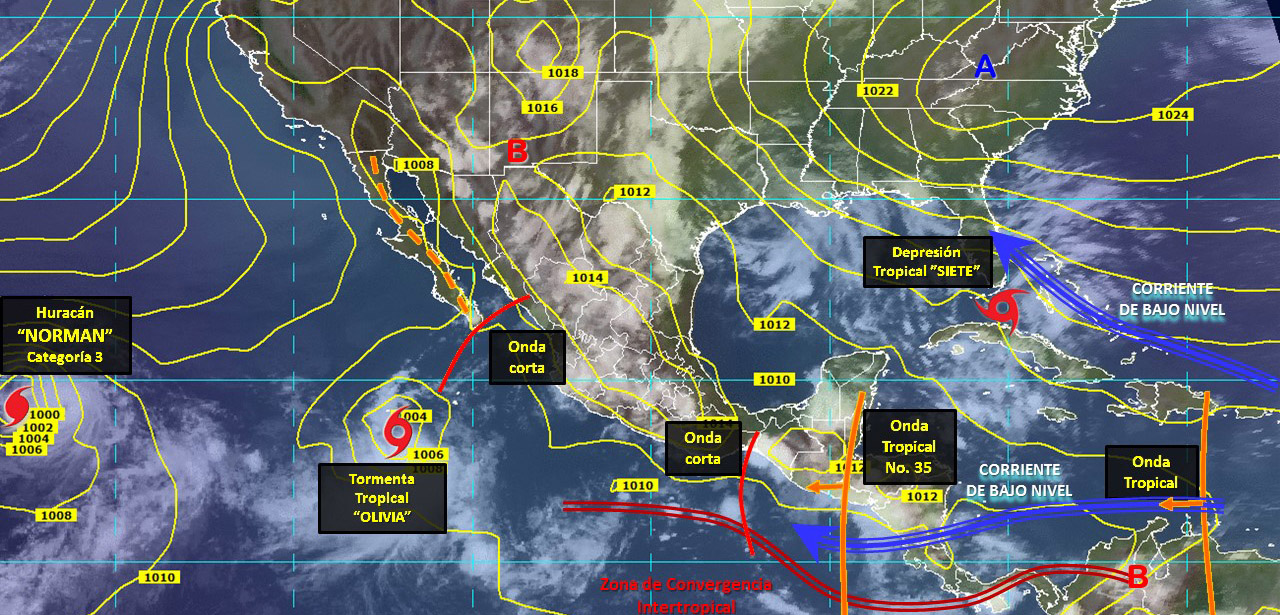 Pronóstico del tiempo en México para lunes 3 de septiembre del 2018 e