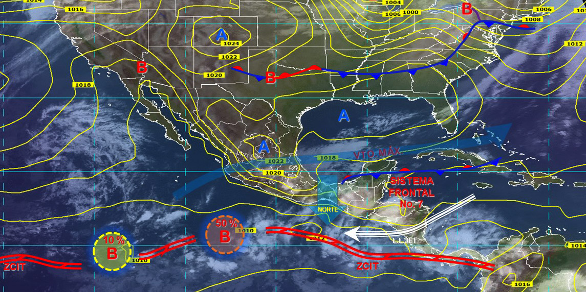 PronÃ³stico del tiempo en MÃ©xico para lunes 29 de octubre del 2018 e