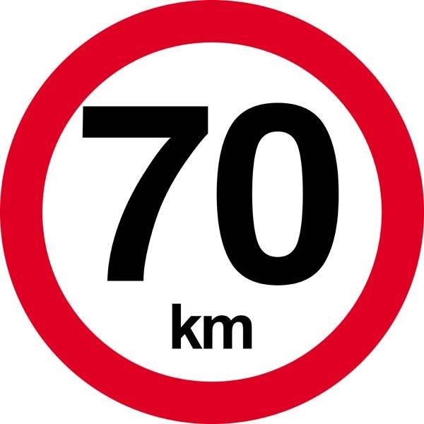 70 km.Hastighedsbegrænsnings skilt • Eskilte