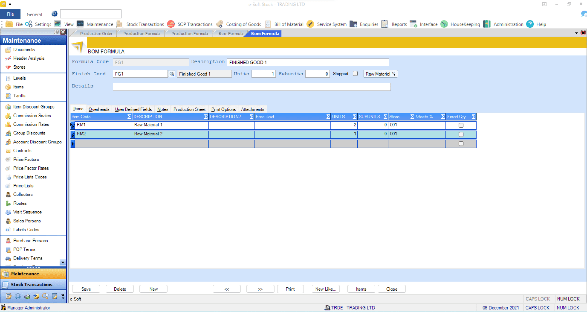 Production Management Software esoft