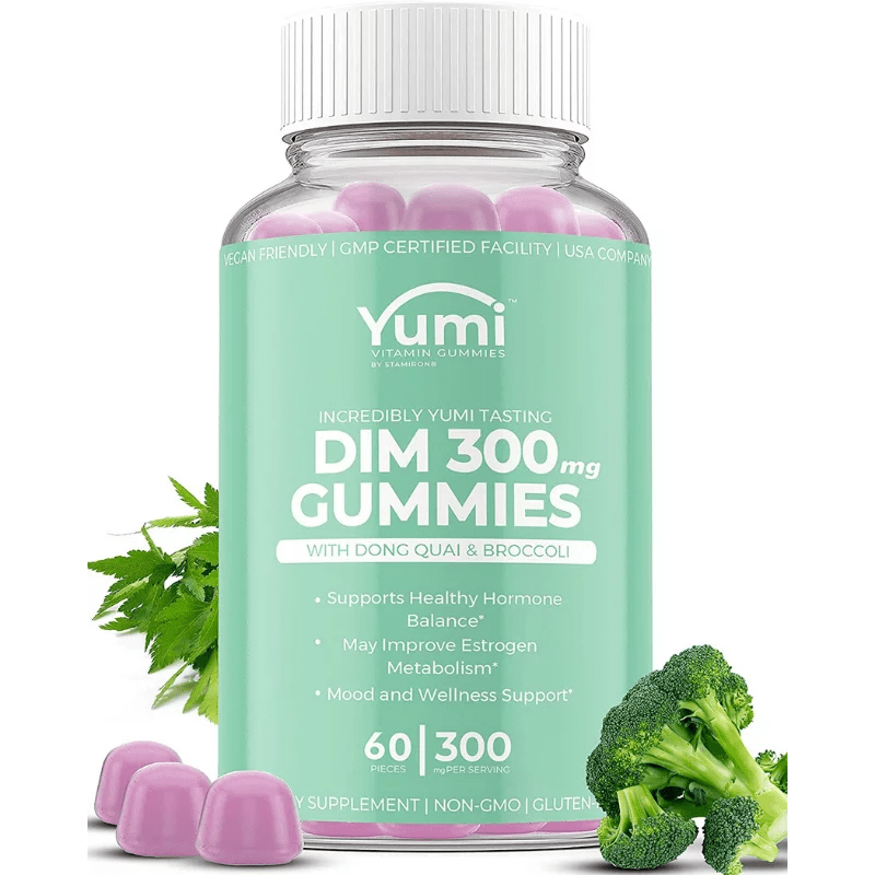 yumi DIM Gummies Supplement PMS Relief Gummy 300mg for Women Men with