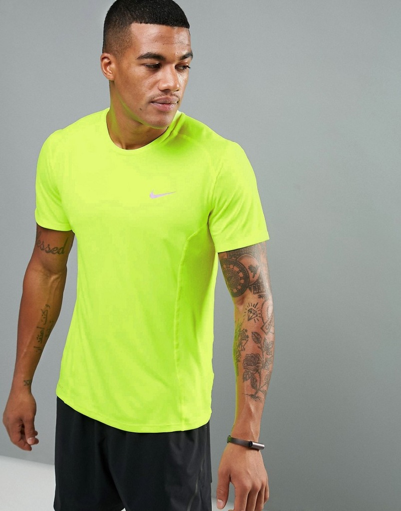 NIKE DRIFIT Running tshirt koszulka męska Neon L 7398667226