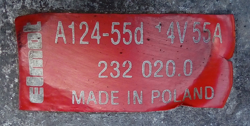 Daewoo Lublin 2 2.4 D Alternator ELMOT A12455d 7361518340