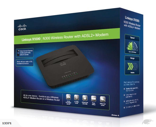 Router CISCO LINKSYS X1000 ADSL2+ 7235560786 oficjalne archiwum Allegro