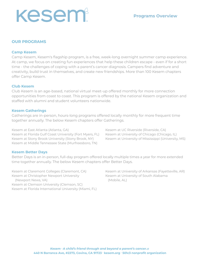 About Camp Kesem CAREER BRAIN LLC