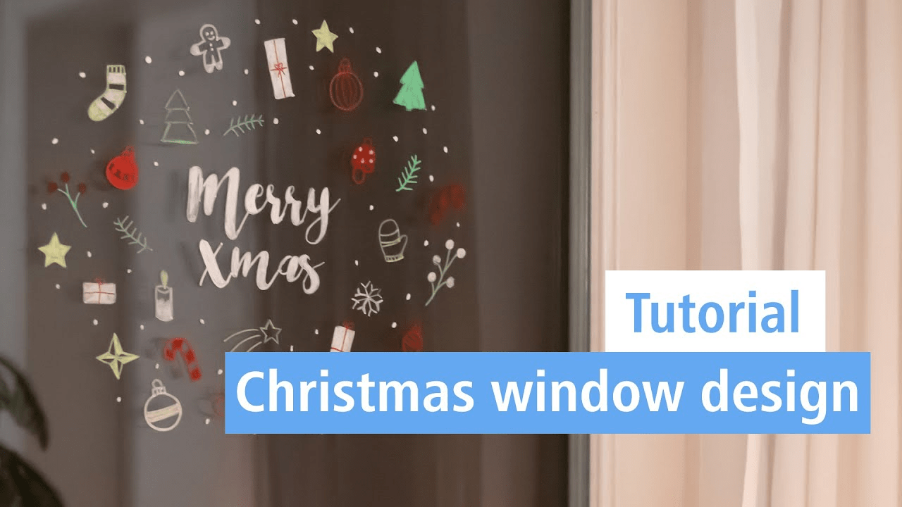 Christmas window design with chalk markers STAEDTLER