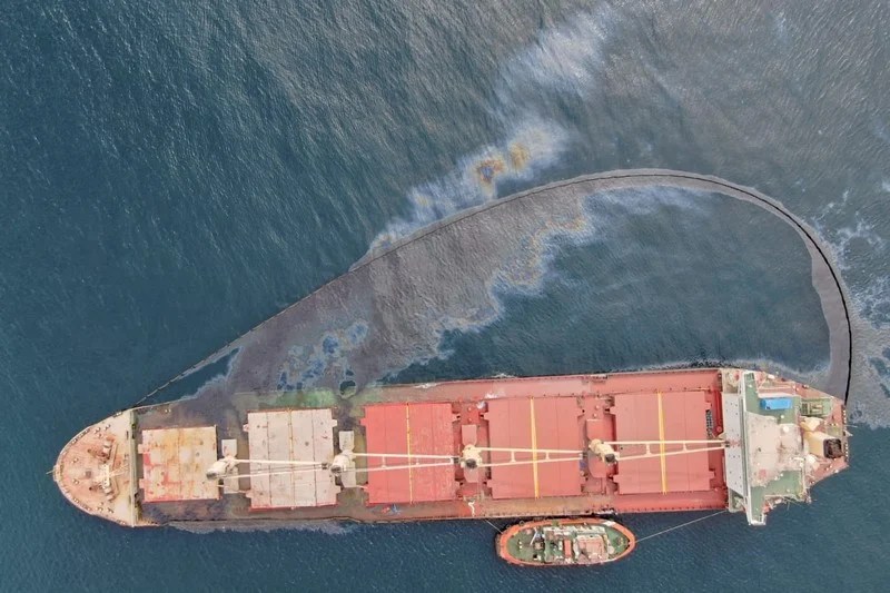 Gibraltar authorities confirm oil leak resulting from collision