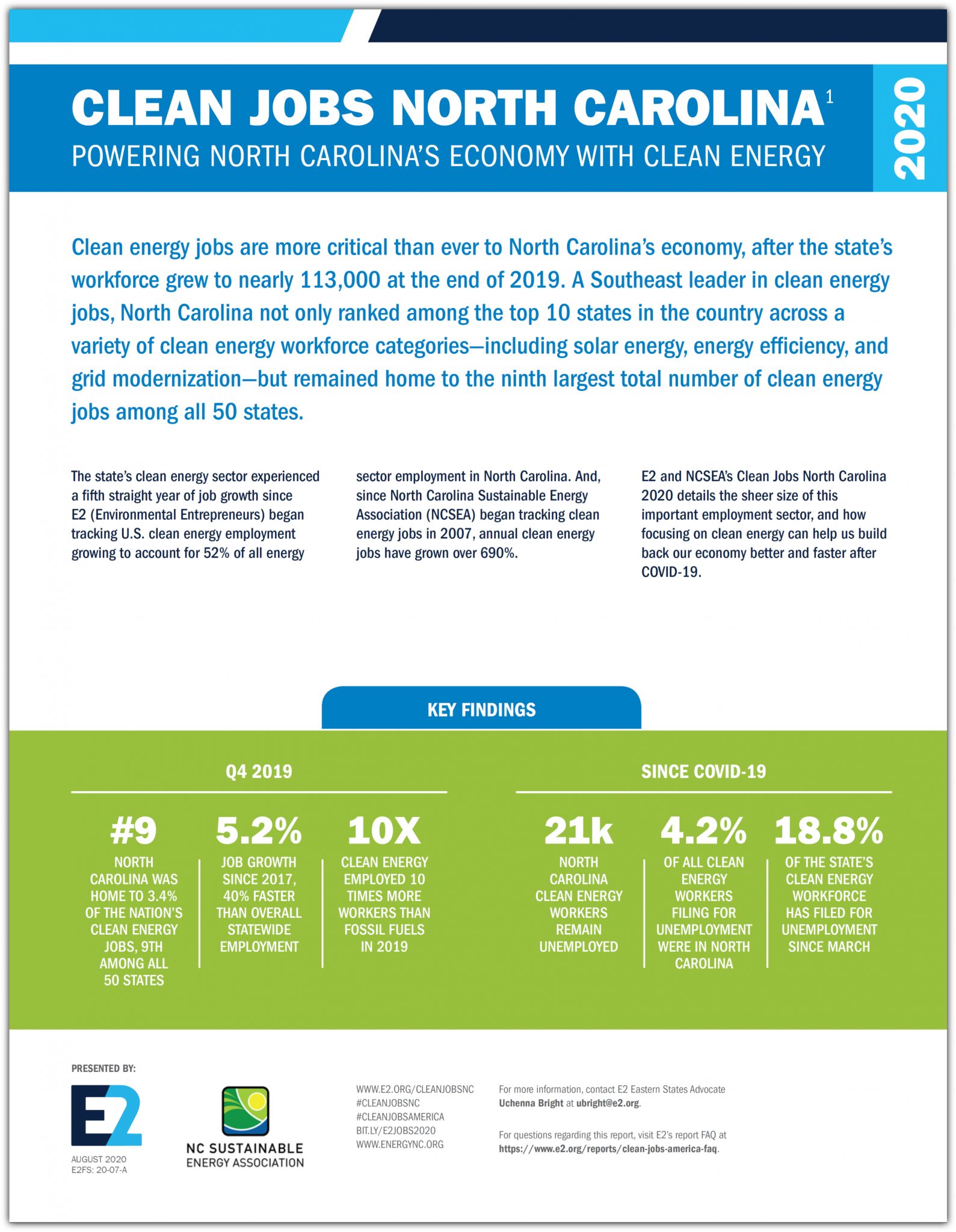Clean Jobs North Carolina 2020 E2