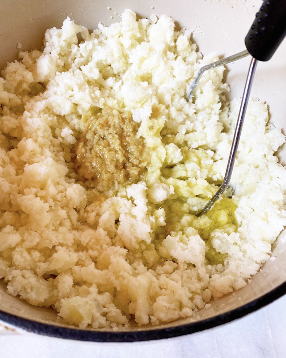 Garlic Confit Mashed Potatoes e2 bakes brooklyn