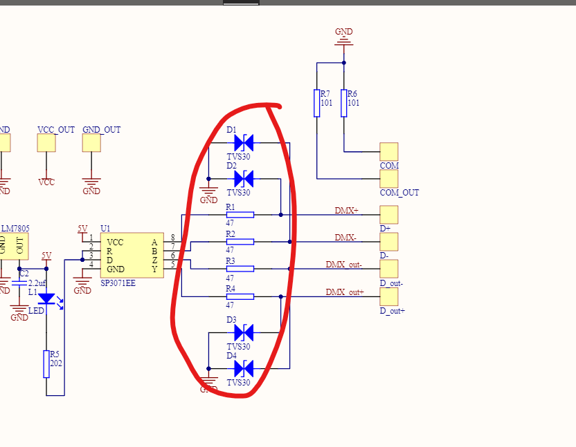 THVD1451 Can I use this part without external TVS and/or series