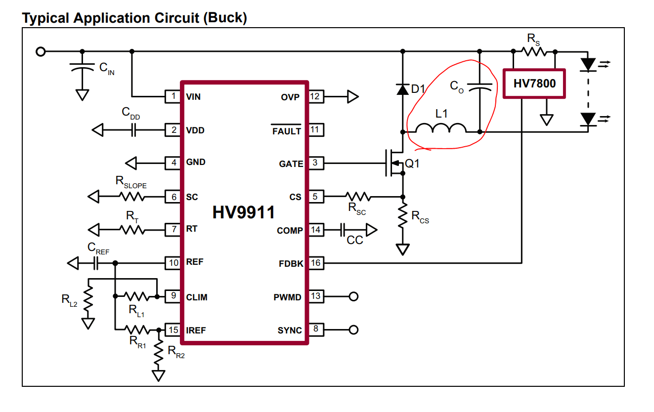 Calculate Inductance for the buck mode of HV9911 Power management forum Power management