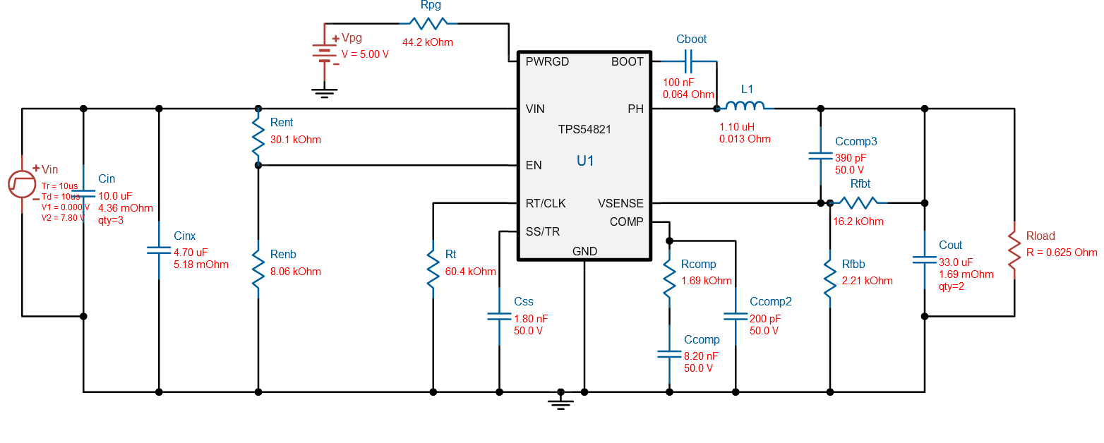 TPS54821 Regulator output is not stable with lower voltages Power
