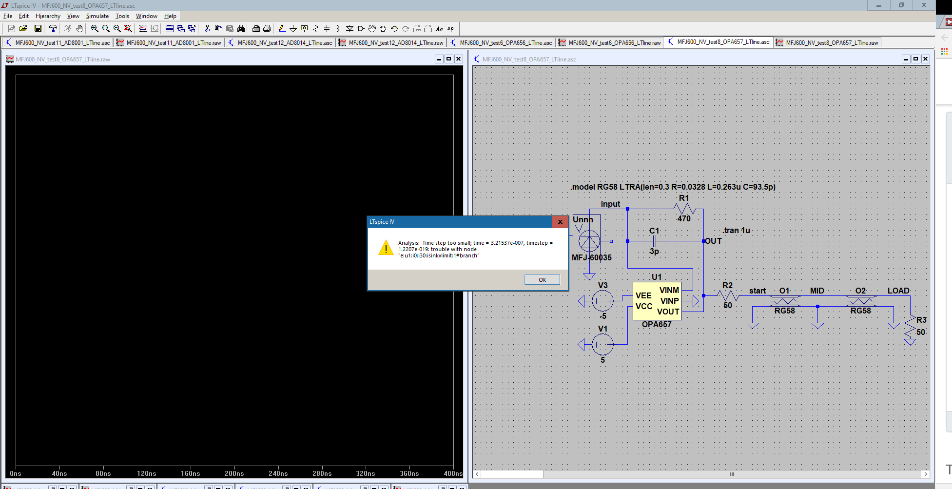 TINA/Spice/OPA657 LTspice Transimpedance Amplifier Simulation Part