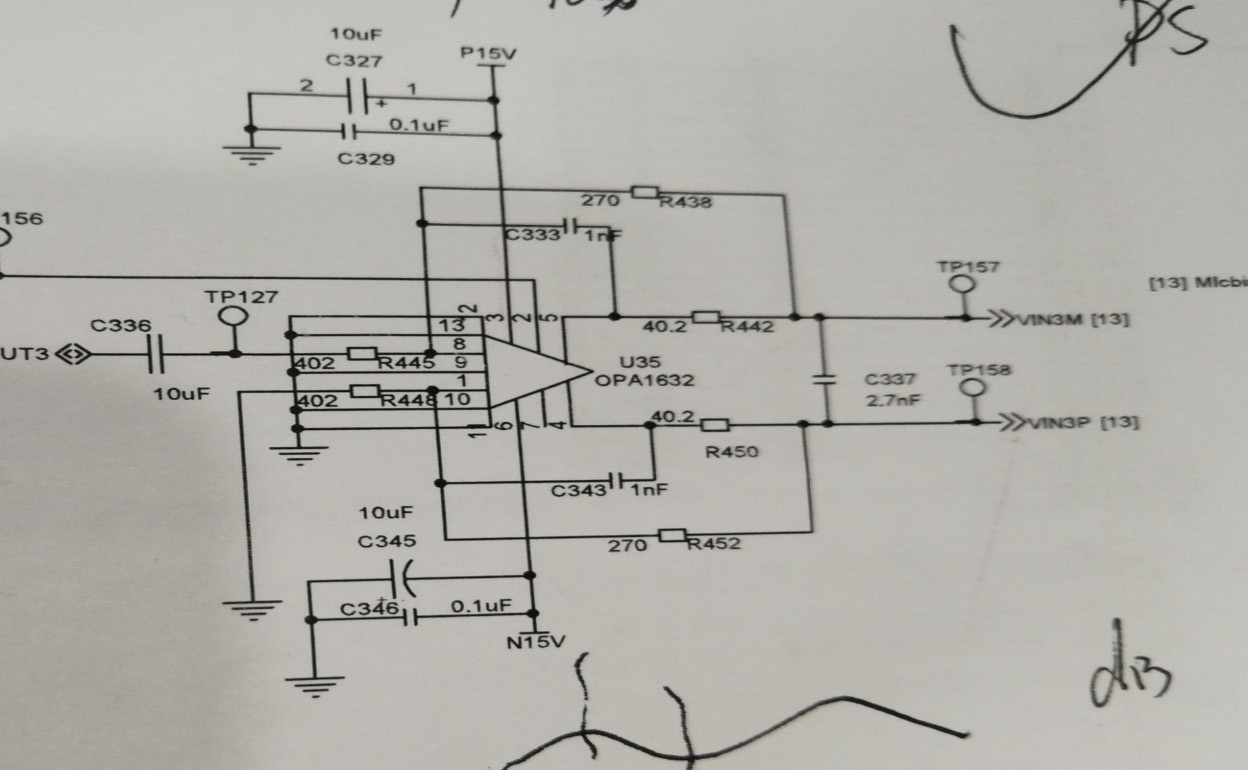 OPA1632 Complete differential amplifier opa1632, the output waveform