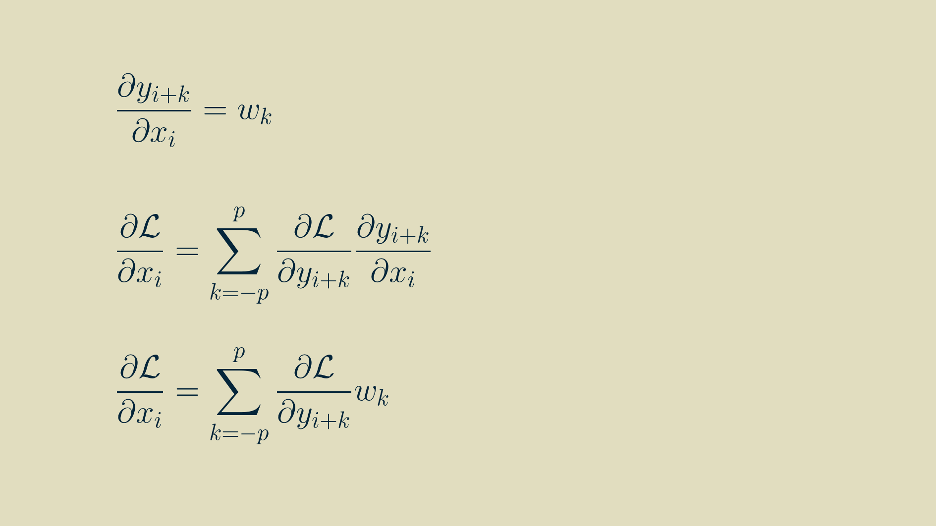 Simplified calculation of the input gradient
