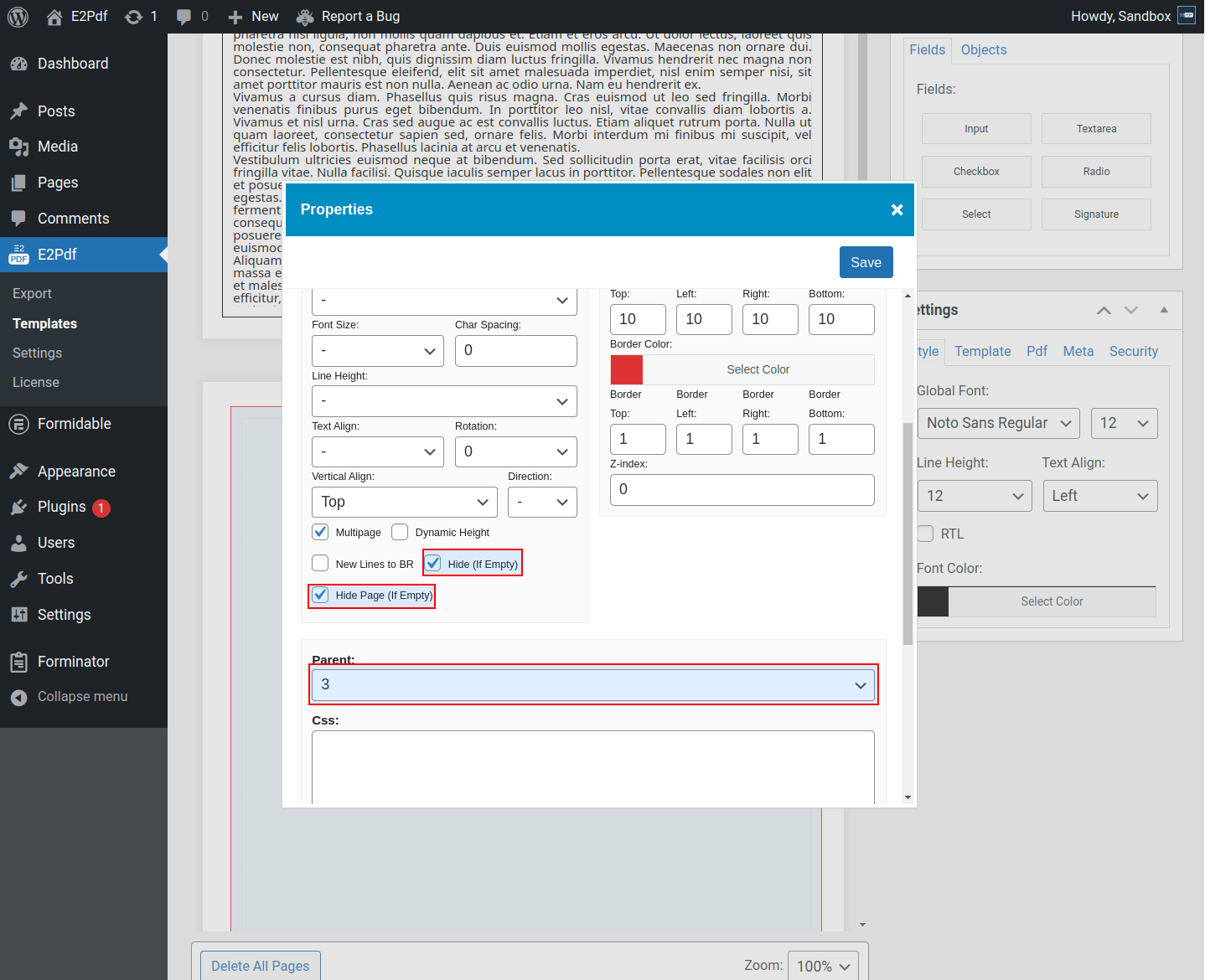 Multipage HTML Object Documentation E2Pdf Export PDF tool for