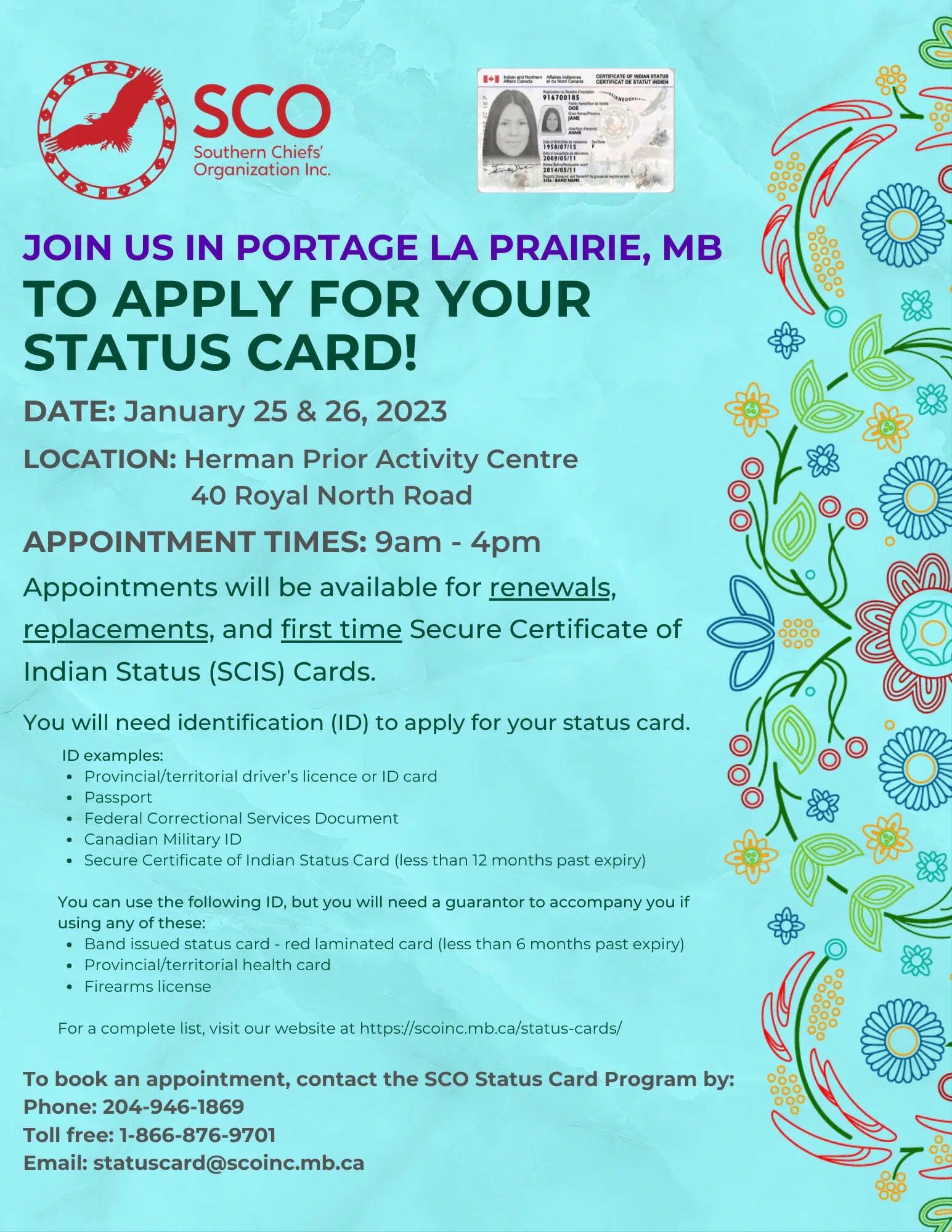 Status Card Clinic Southern Chiefs' Organization Inc.