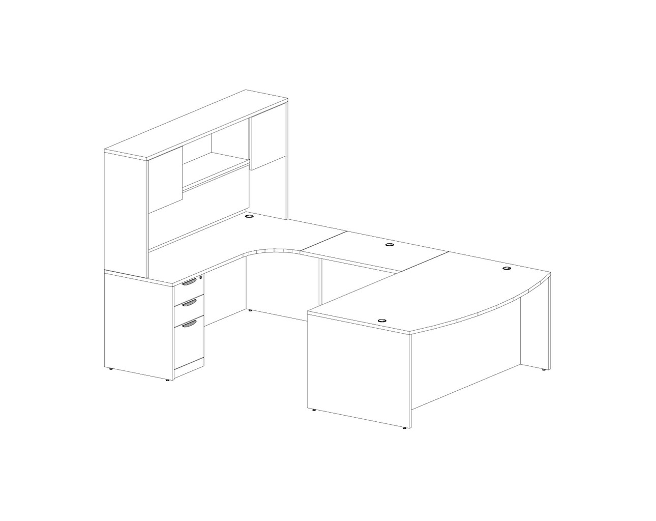 U Shaped Executive Desk 1CCR e3 Office Furniture