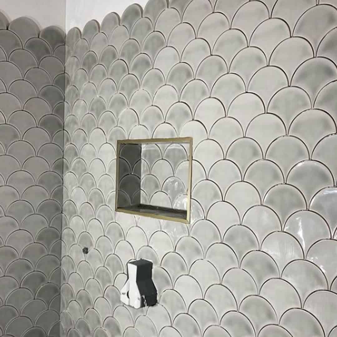 emc Bathroom Elegance With Fish Scale Tiles Customer