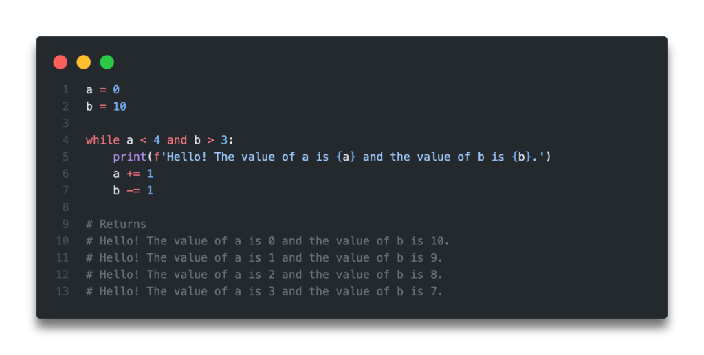 Python While Loop with Multiple Conditions • datagy