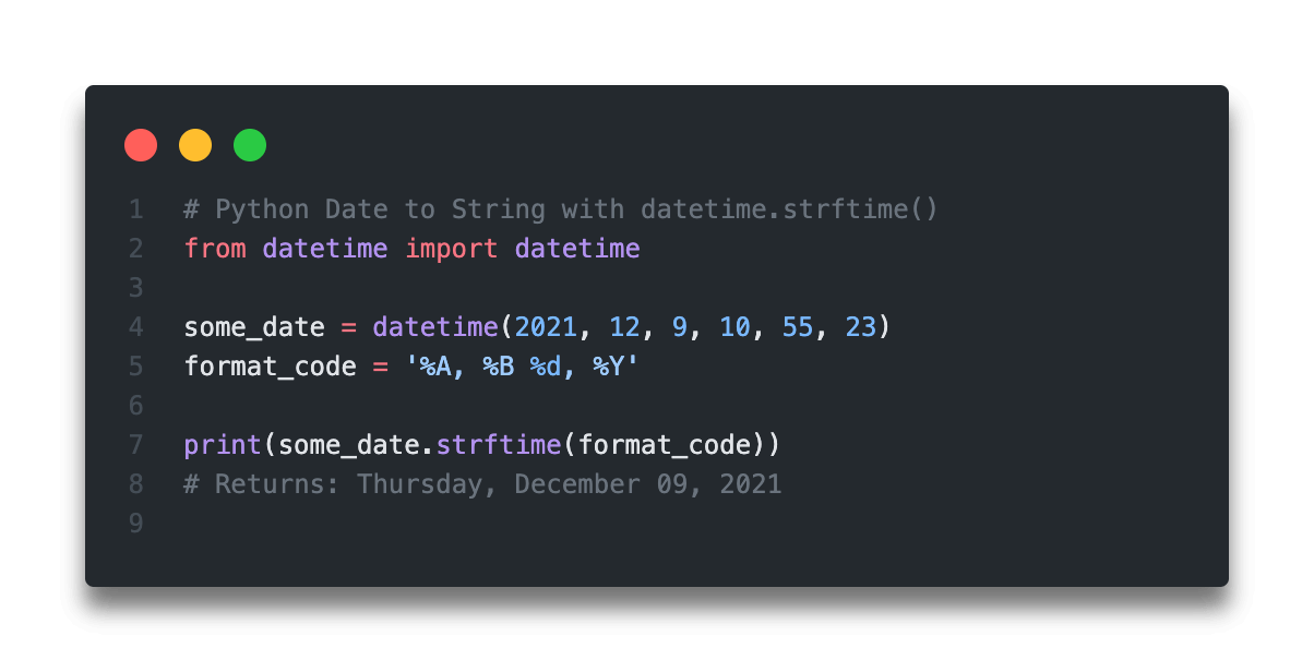Python Date to String Python strftime Explained • datagy
