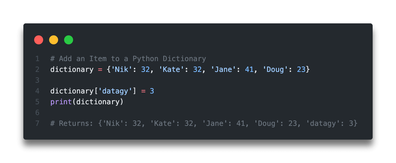 Python Add KeyValue Pair to Dictionary • datagy