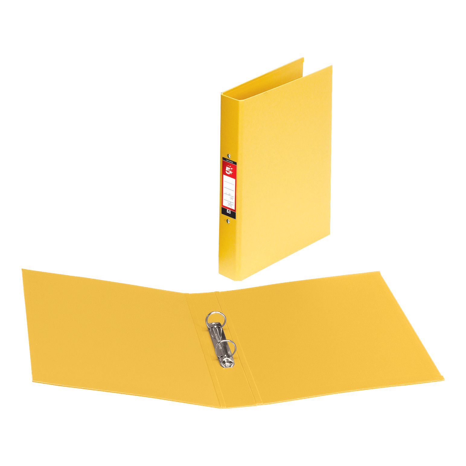 5 Star Office Ring Binder 2 ORing Size 25mm Polypropylene A4 Yellow [Pack 10] No 1 in Cumbria