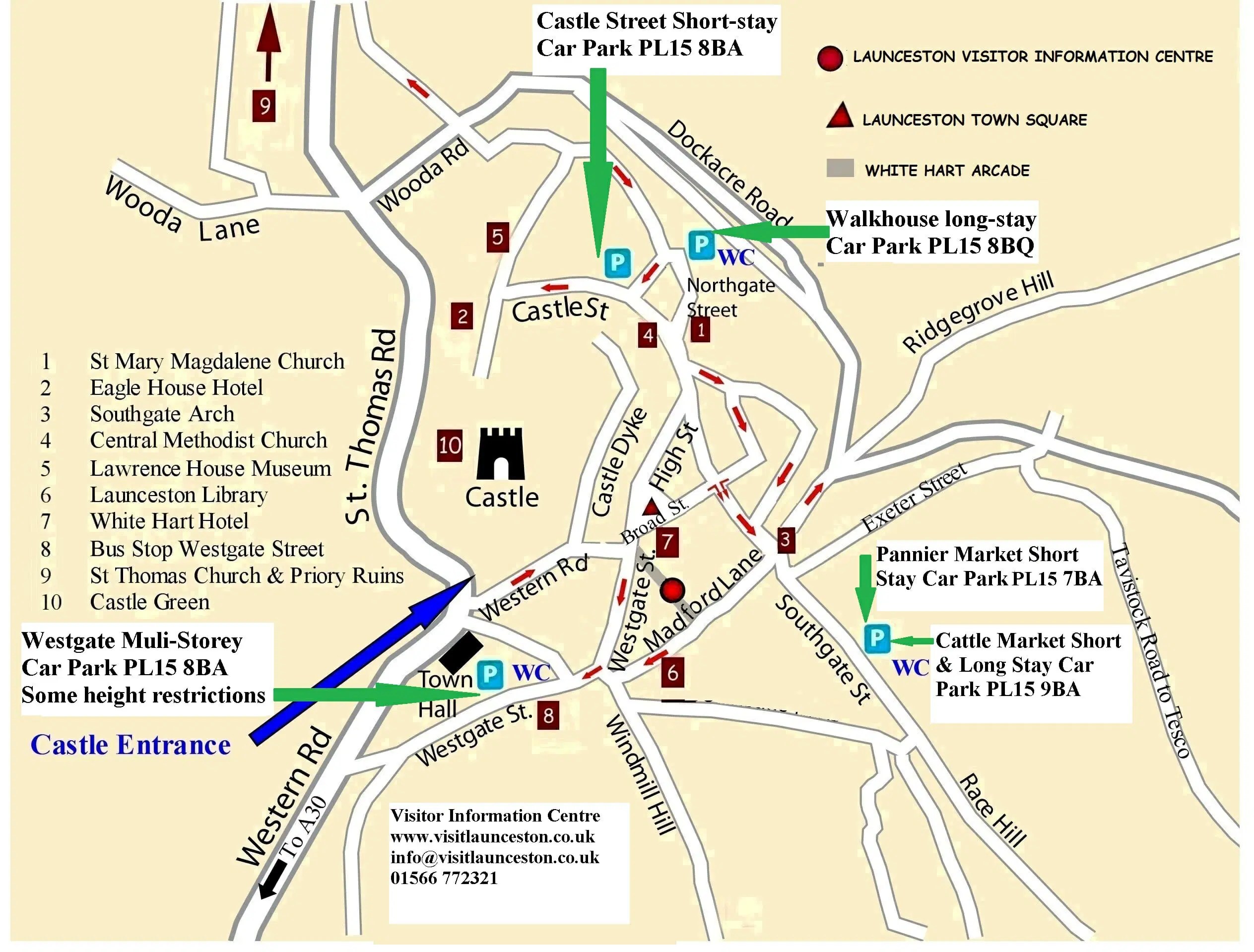 local car parks Visit Launceston Cornwall