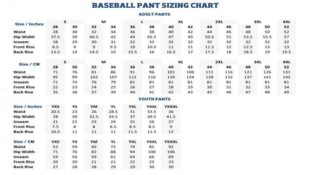Nike Baseball Pants Size Chart: A Comprehensive Guide – SizeChartly
